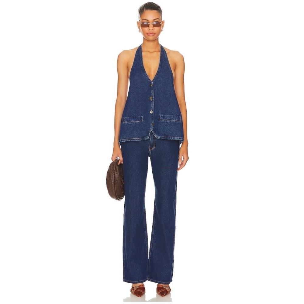 Lioness Dark Blue Flare Jeans